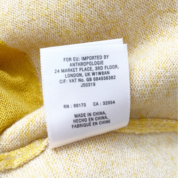 Anthropologie Angel of The North Golden Yellow Cashmere Blend Sweater Size M - Picture 16 of 16